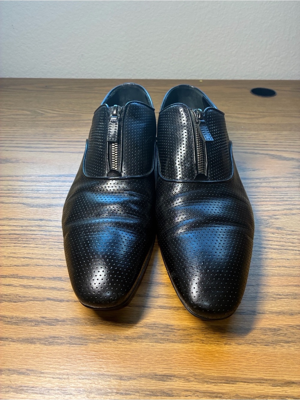 Louis Vuitton Black Perforated Leather Zip-Front Derbys - Picture 7 of 12